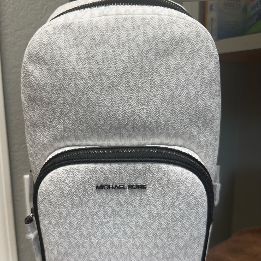 Michael Kors White and Gray Men's Backpack